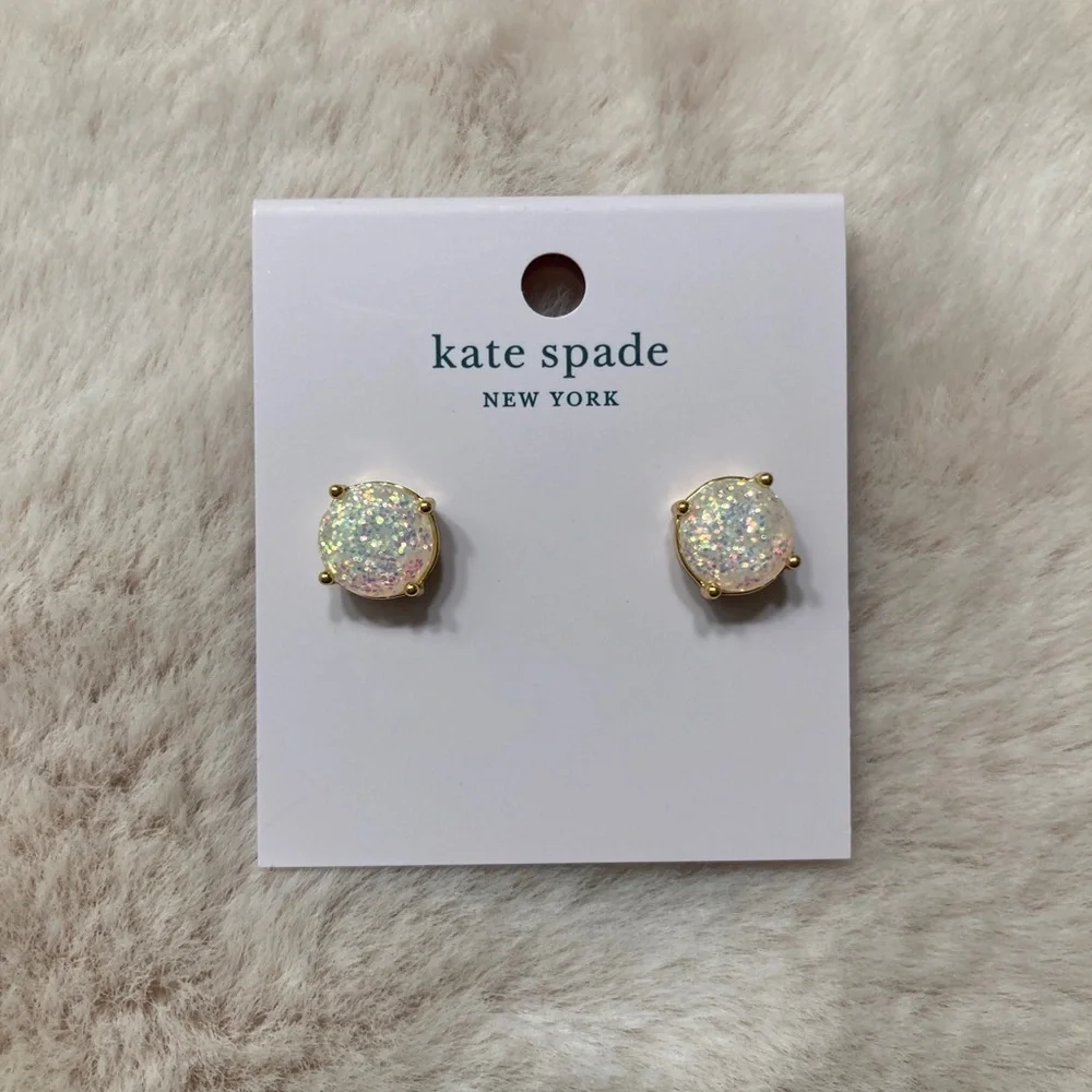 Kate Spade Opal Glitter Gumdrop Stud Earrings - Picture 2 of 4